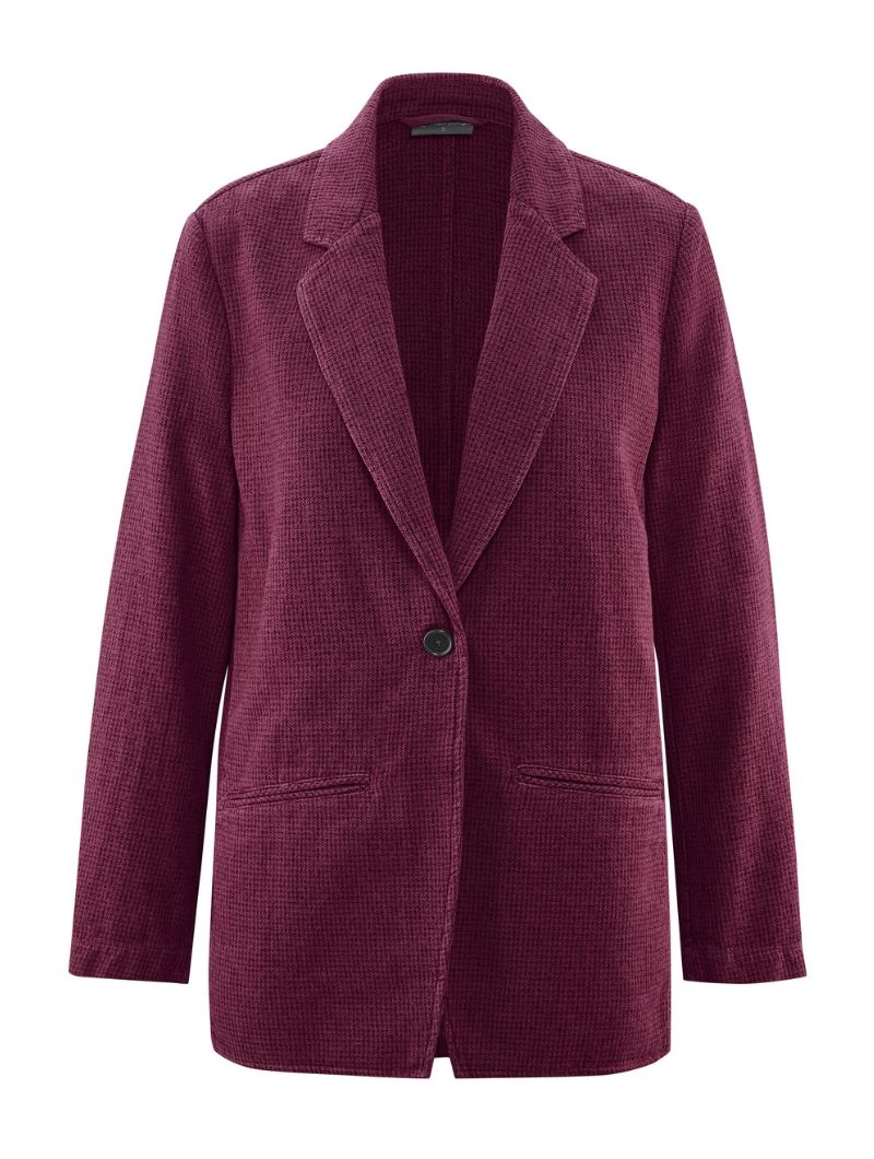 Blazer oversize pepita cáñamo y algodón orgánico mujer - Imagen 9