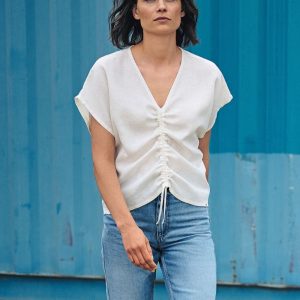 Blusa con cinta ajustable de cáñamo y algodón orgánico