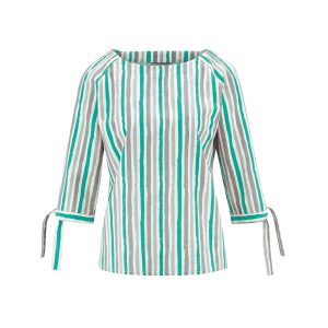 Blusa media manga mujer verde a rayas