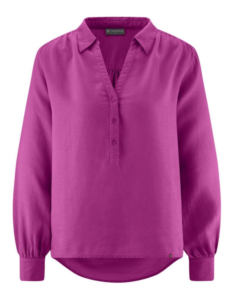 Blusa escote pico de cáñamo y algodón orgánico - Imagen 4