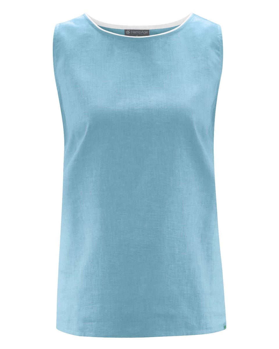 Blusa lisa sin mangas de cáñamo y algodón orgánico - Imagen 8