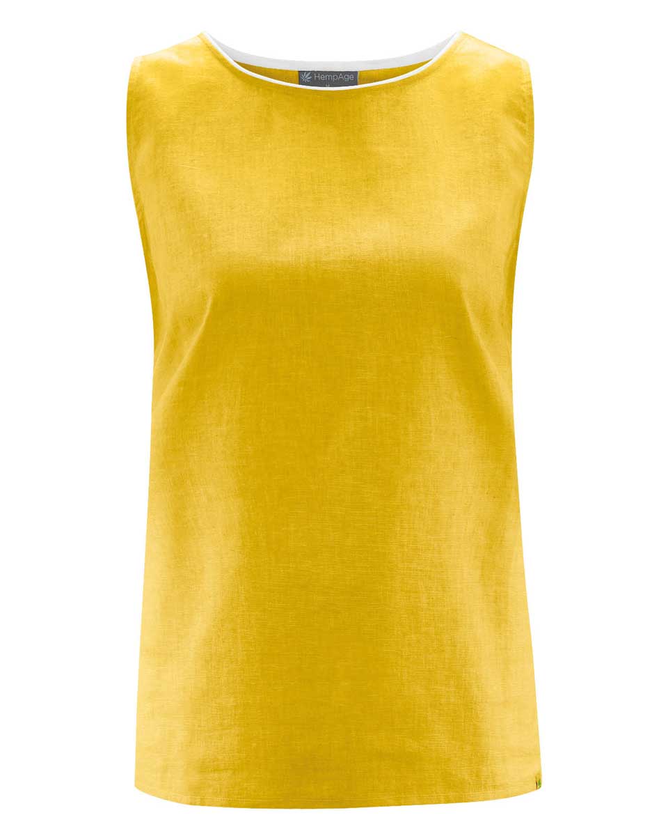 Blusa lisa sin mangas de cáñamo y algodón orgánico - Imagen 7