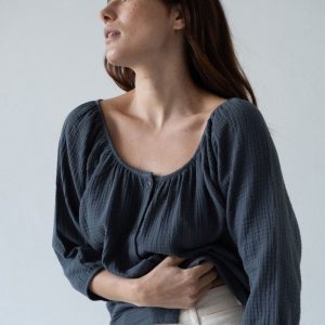 Blusa manga tres cuartos de algodón orgánico