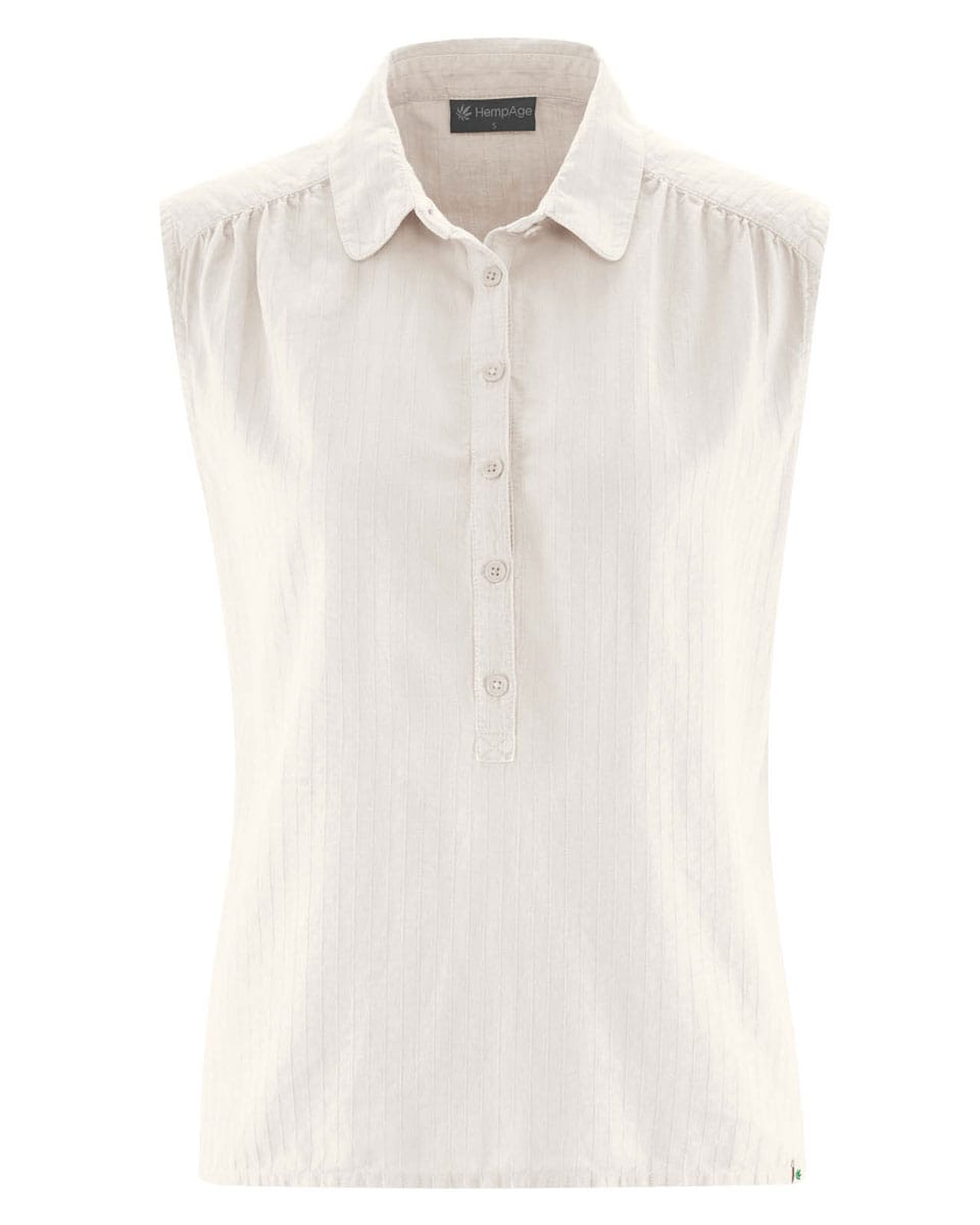 Blusa sin mangas sostenible con fruncido - Imagen 6