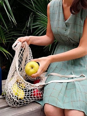 Bolsa de malla con asa larga 100% algodón orgánico - Imagen 3