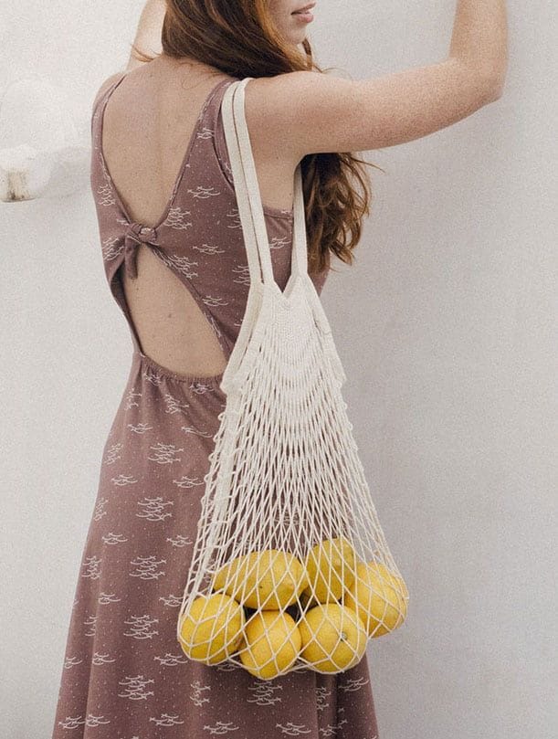 Bolsa de malla con asa larga 100% algodón orgánico - Imagen 2