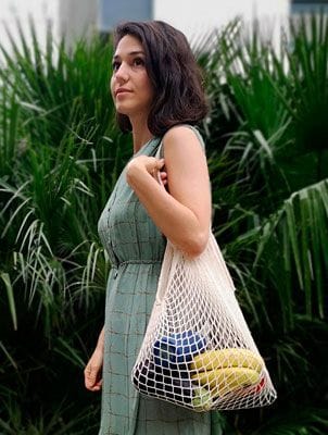 Bolsa de malla con asa larga 100% algodón orgánico - Imagen 8