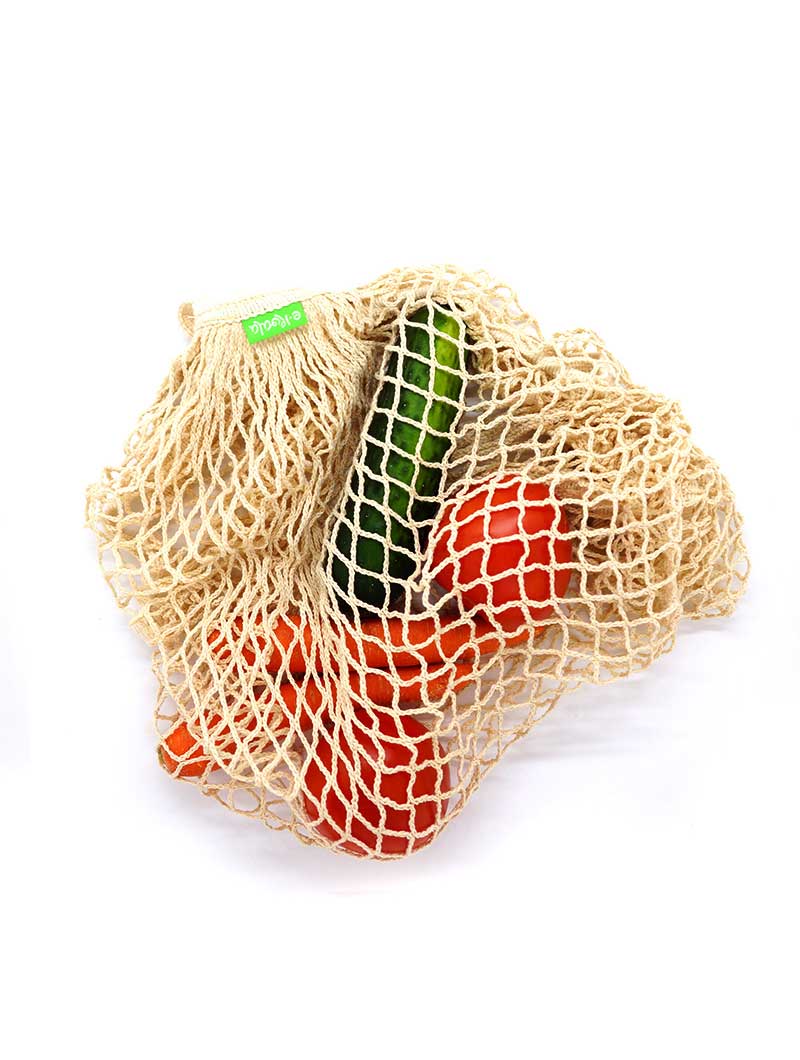 Bolsa de malla con asa larga 100% algodón orgánico - Imagen 5