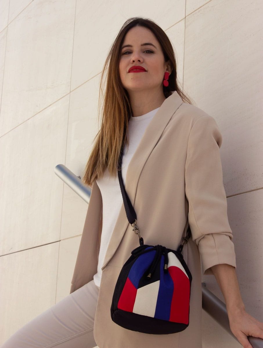 Bolso bombonera de patchwork reciclado - Imagen 3