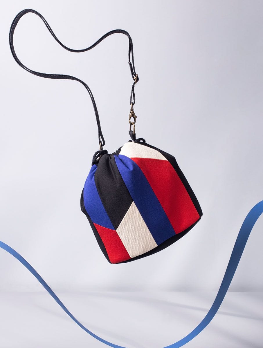 Bolso bombonera de patchwork reciclado - Imagen 2