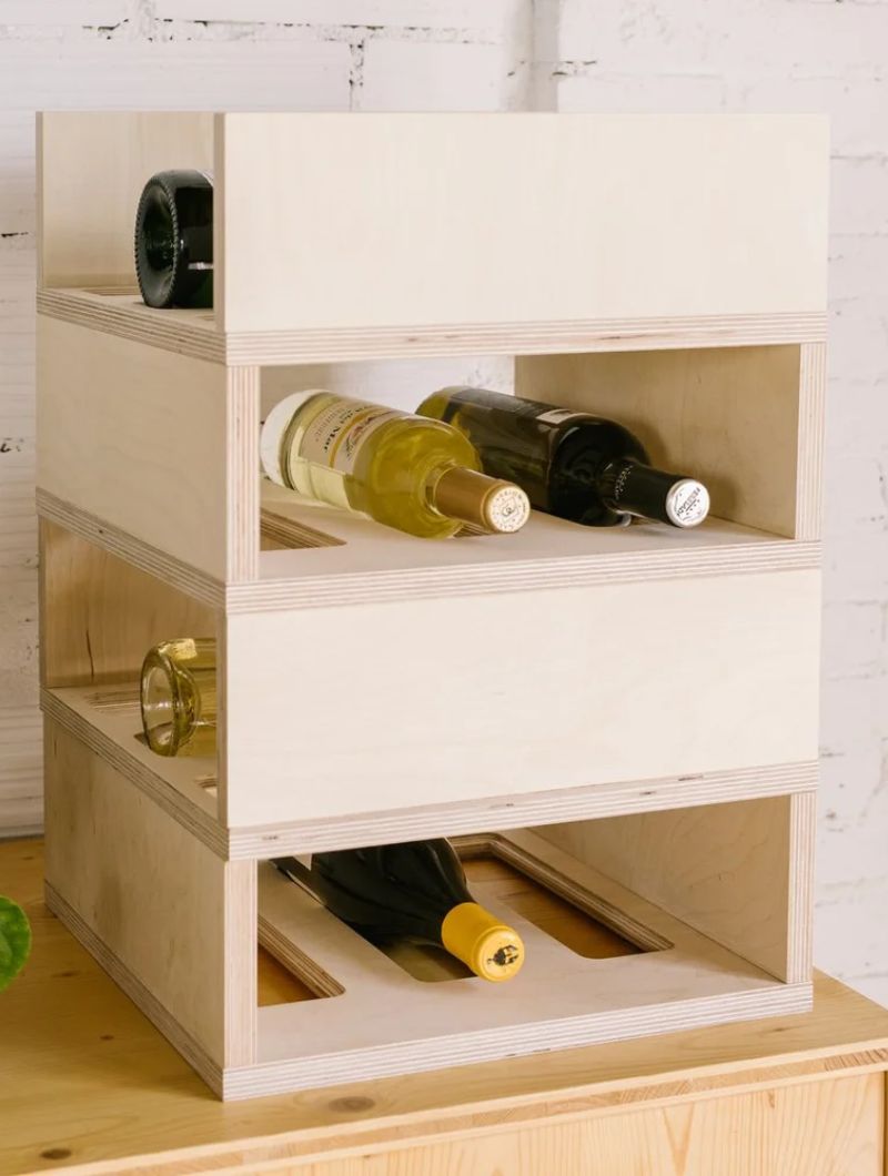 Botellero apilable de madera - Imagen 5