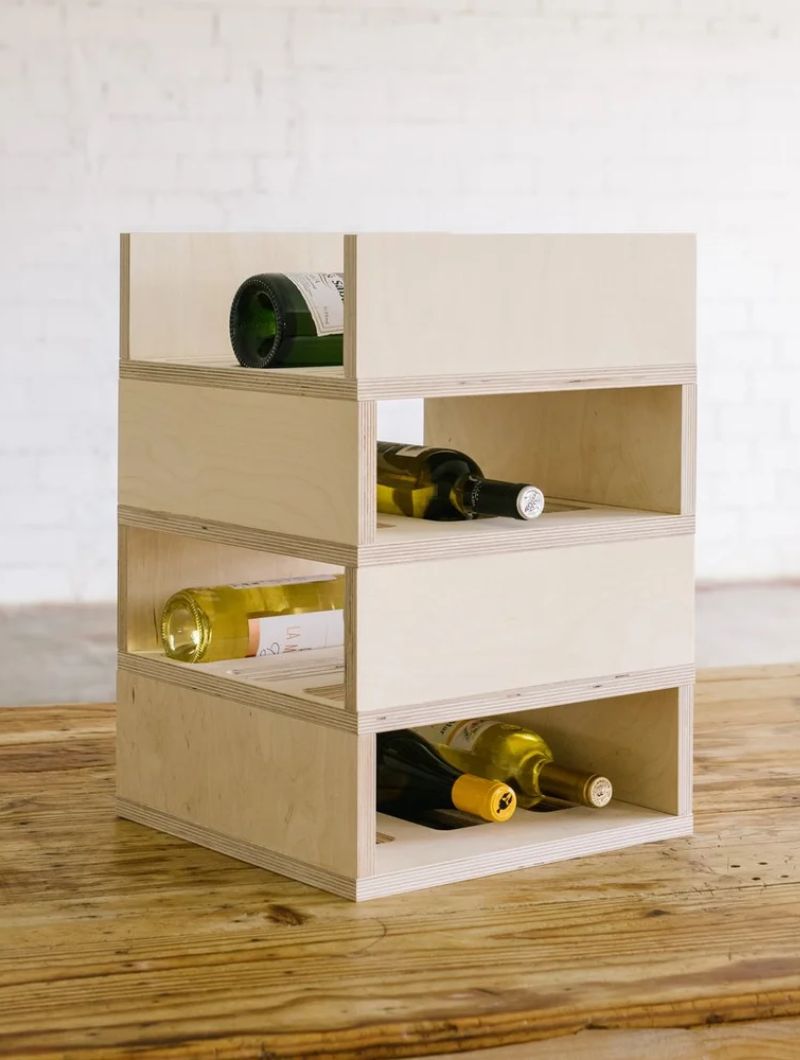 Botellero apilable de madera - Imagen 6