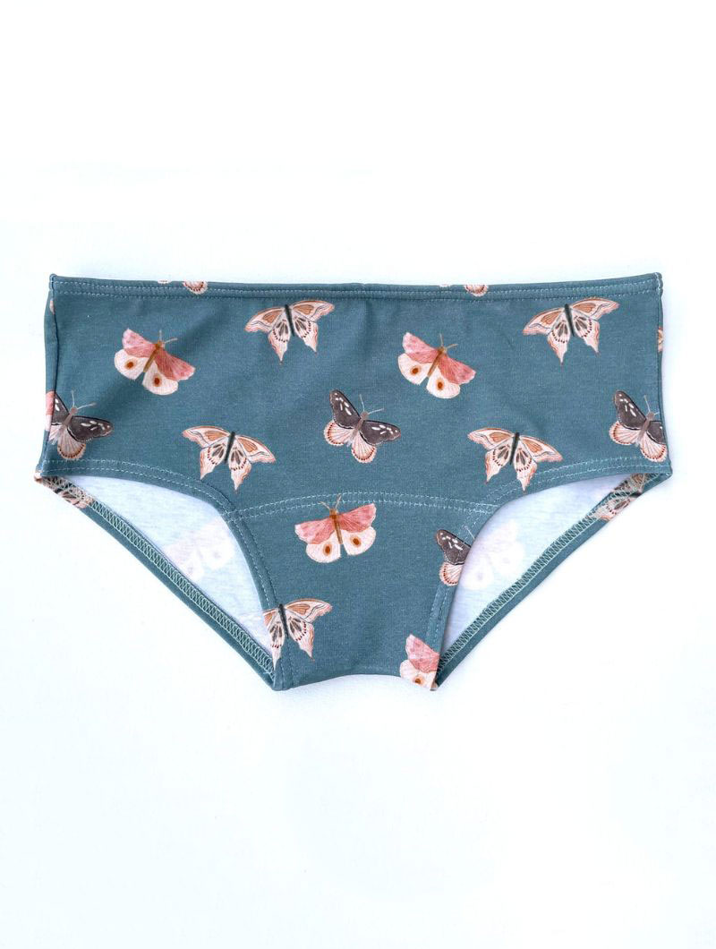 Braga de talle medio turquesa con mariposas ecológica