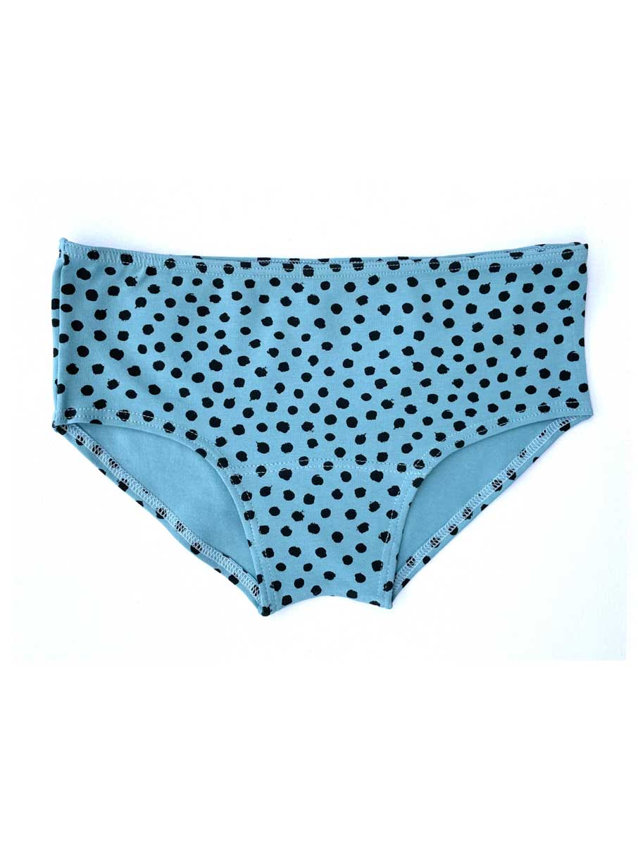 Bragas azules con lunares de algodón orgánico