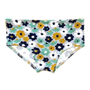 Bragas gris con flores de algodón orgánico