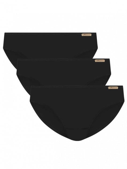 Pack de 3 bragas negras de algodón orgánico