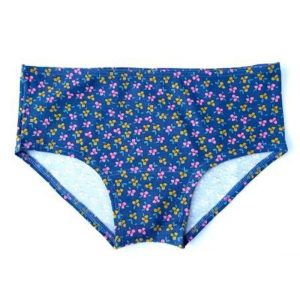 Bragas azul marino con flores ecológicas