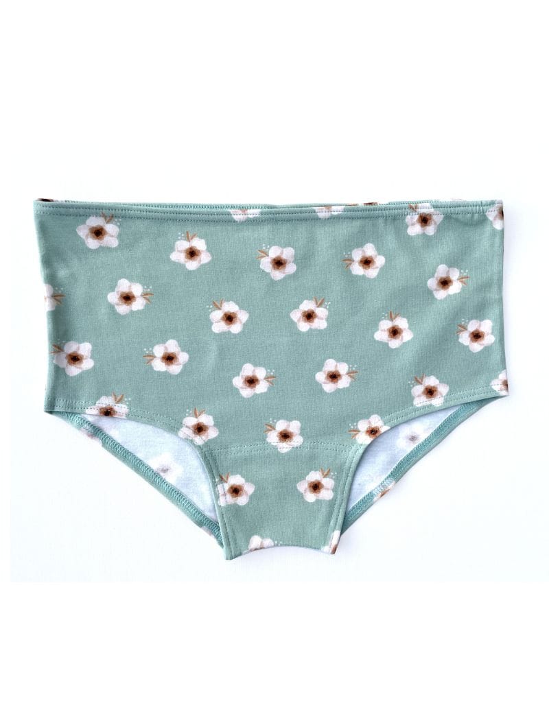 Bragas cintura alta de algodón orgánico con flores - Imagen 2