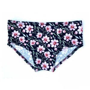 Bragas ecológicas color negro con flores