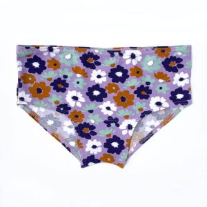 Bragas lilas con flores de algodón orgánico