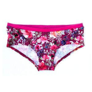 Bragas rosas con flores de algodón orgánico