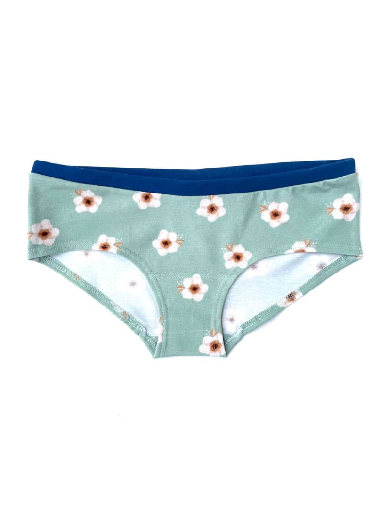Braguitas verde claro con flores de algodón orgánico - Imagen 2