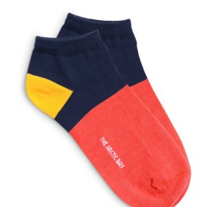 Calcetines azul naranja tobilleros orgánicos