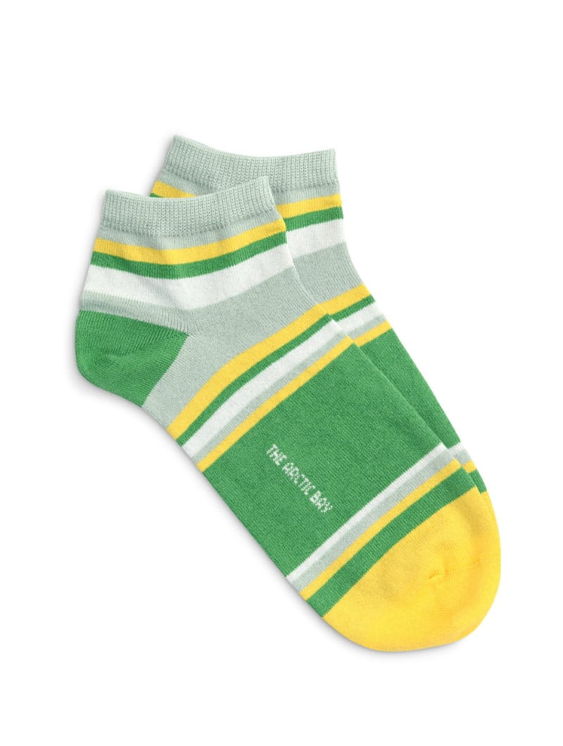 Calcetines cortos verde amarillo orgánicos - Imagen 2