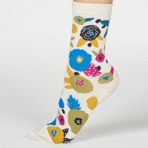 Calcetines ecológicos con flores multicolor