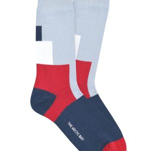 Calcetines Fibonacci azul de algodón orgánico