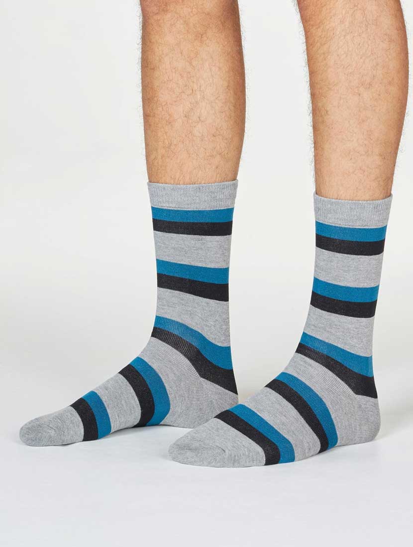 Calcetines sostenibles de rayas para hombre - Imagen 3