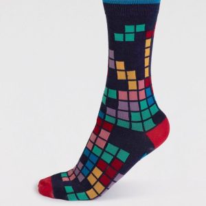 Calcetines tetris de bambú para hombre