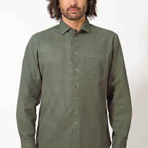 Camisa con bolsillo cáñamo y algodón orgánico hombre
