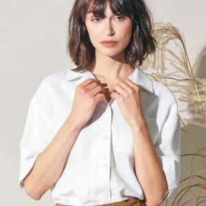 Camisa casual mujer de manga corta ecológica