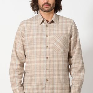 Camisa de cuadros cáñamo y algodón orgánico hombre