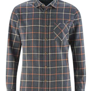 Camisa de franela a cuadros azul oscuro ecológica para hombre