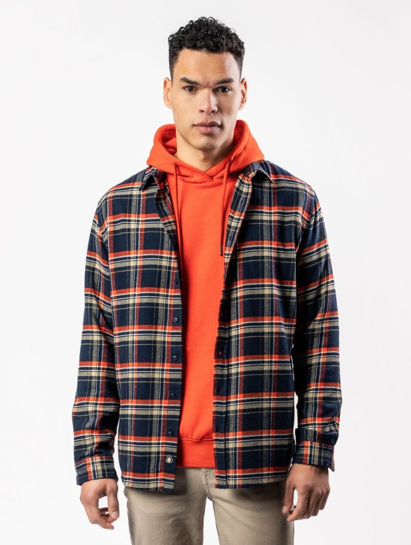 Camisa a cuadros de franela 100% algodón orgánico - Imagen 2