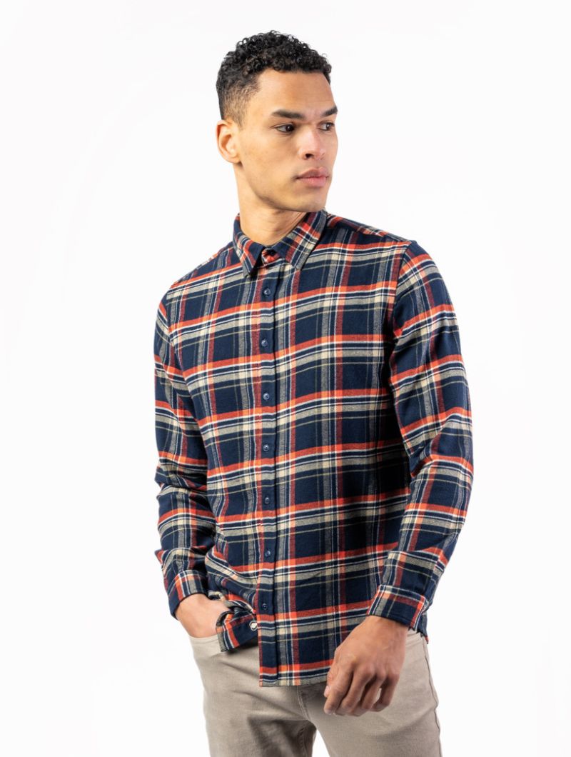 Camisa a cuadros de franela 100% algodón orgánico - Imagen 4