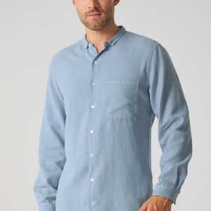Camisa cuello corto hombre de cáñamo y algodón orgánico