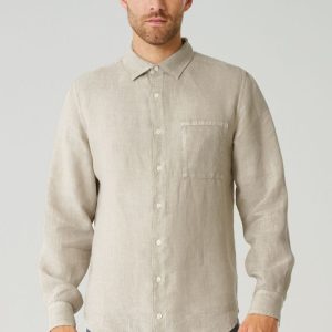 Camisa cuello italiano hombre de 100% cáñamo
