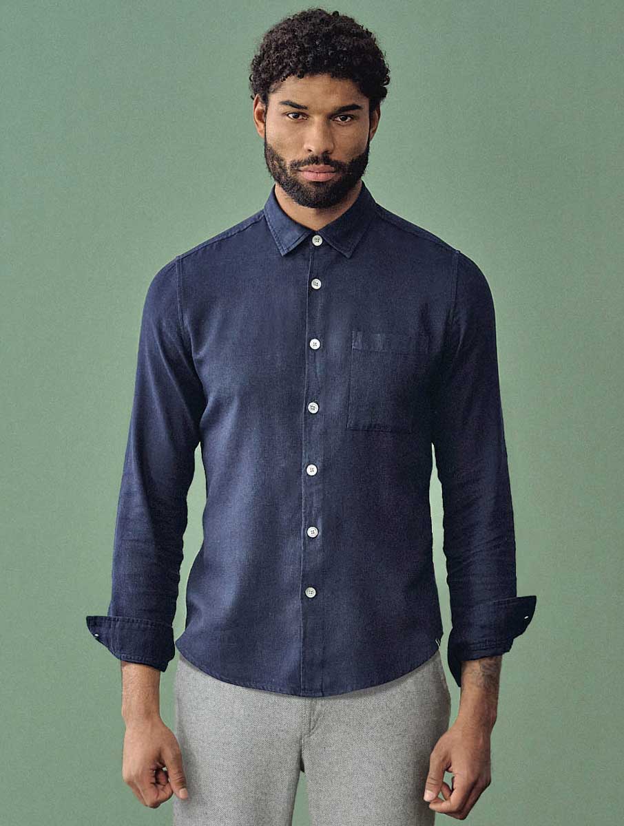 Camisa ecológica hombre de colores lisos - Imagen 4