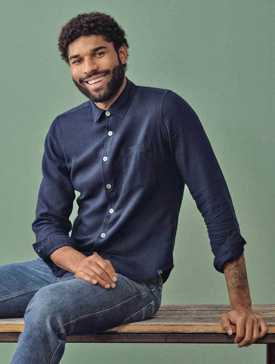 Camisa ecológica hombre de colores lisos - Imagen 2