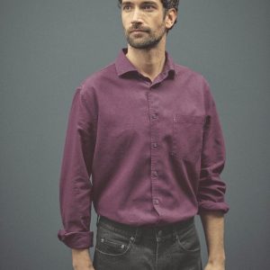 Camisa lisa hombre de cáñamo y algodón ecológico