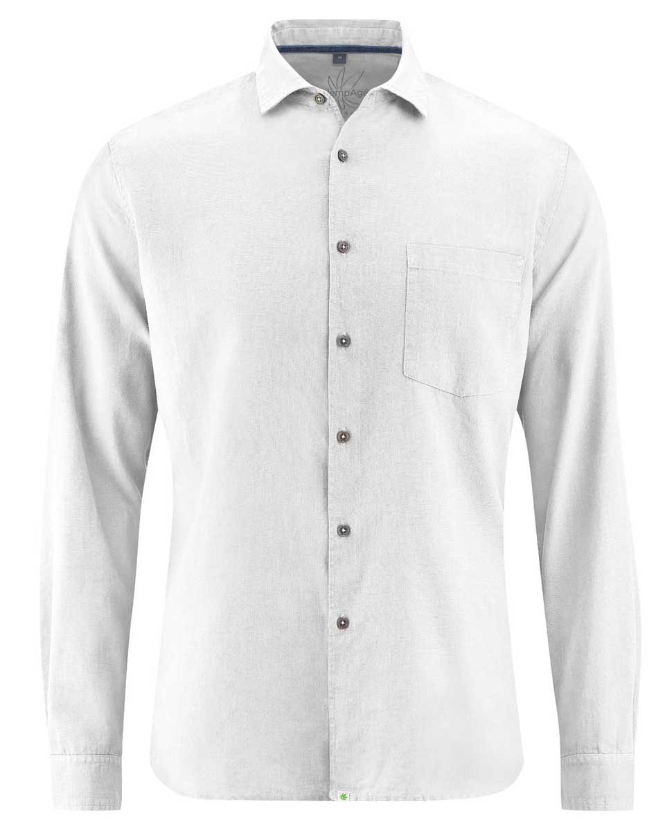Camisa lisa hombre de cáñamo y algodón ecológico - Imagen 7