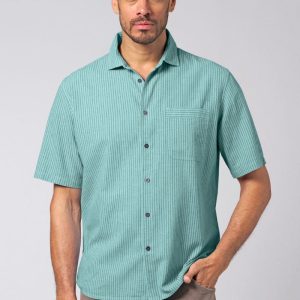 Camisa a rayas de manga corta ecológica