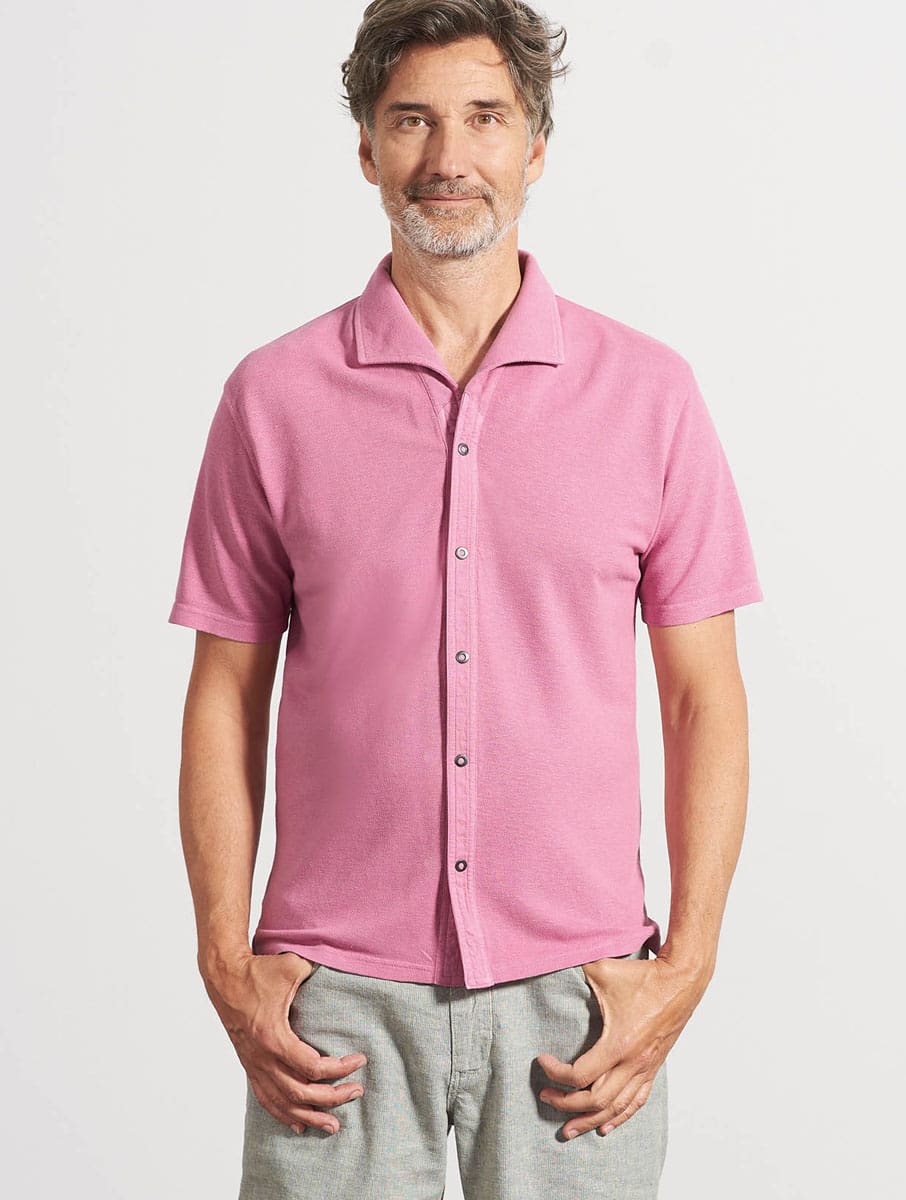Camisa manga corta para hombre colores lisos - Imagen 3