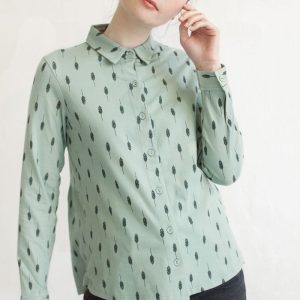 Camisa verde mujer de algodón orgánico