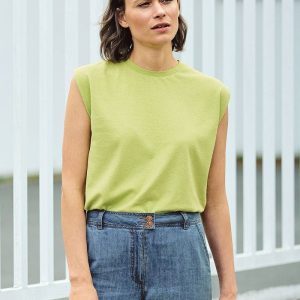 Camiseta ancha sin mangas de cáñamo y algodón orgánico