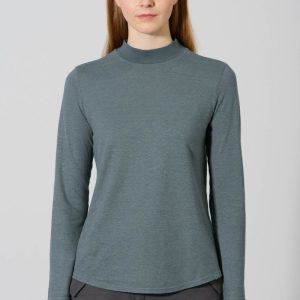 Camiseta cuello alto mujer cáñamo y algodón orgánico