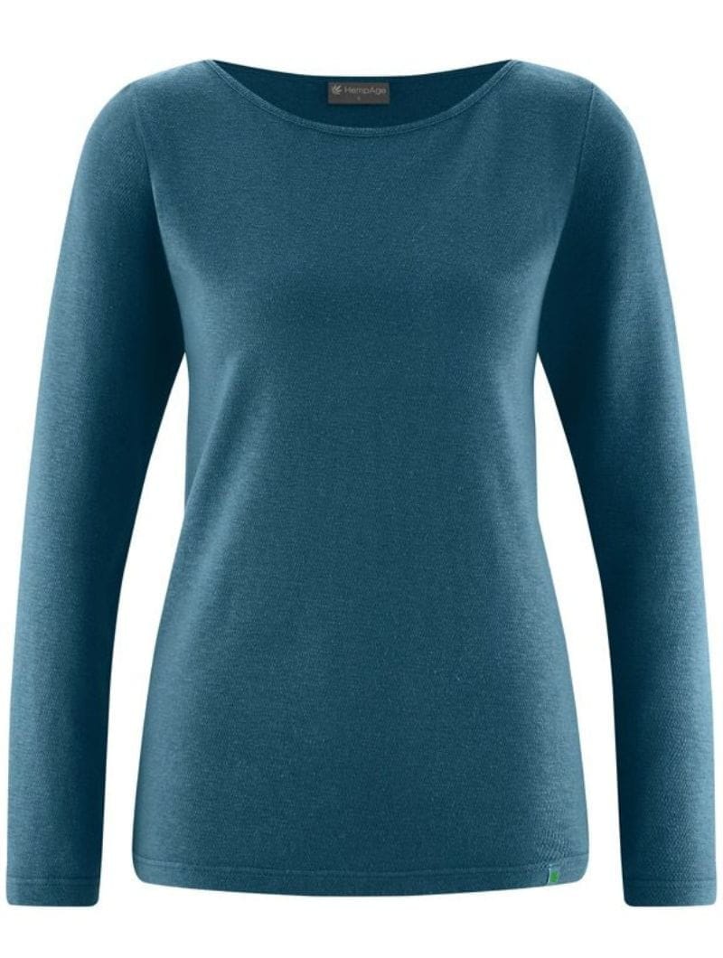 Camiseta cuello barco manga larga de cáñamo y algodón orgánico - Imagen 6